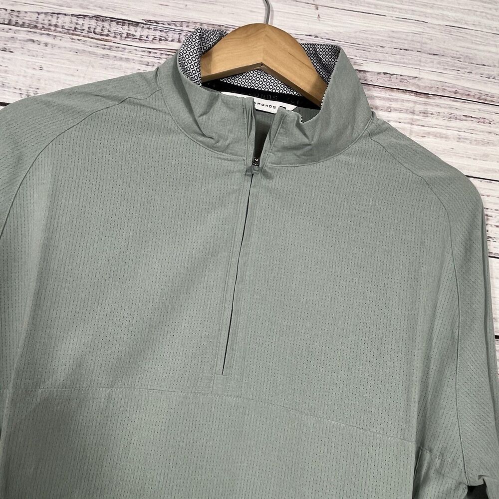 7 Diamonds Oxygenate 1/4 Zip Pullover Anti-Odor Quick Dry Small Foam Green Golf - Picture 7 of 13